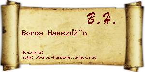 Boros Hasszán névjegykártya